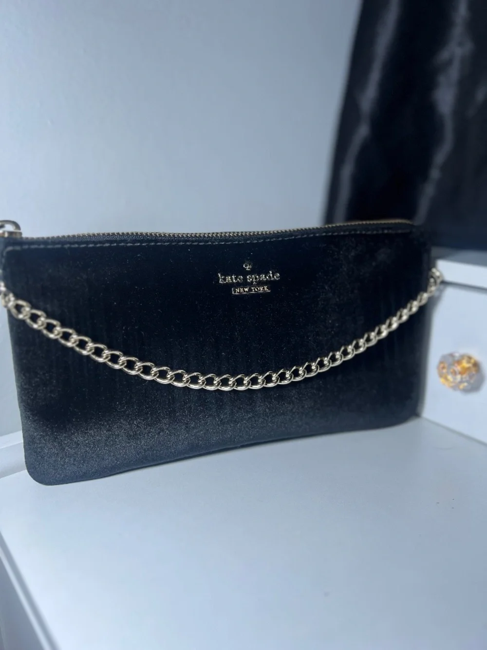 Kate Spade Black Duo Suede Convertible Mini Clutch Bag